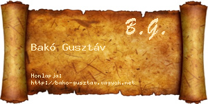 Bakó Gusztáv névjegykártya