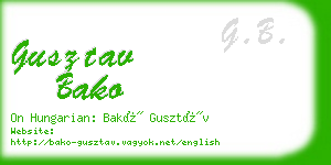 gusztav bako business card